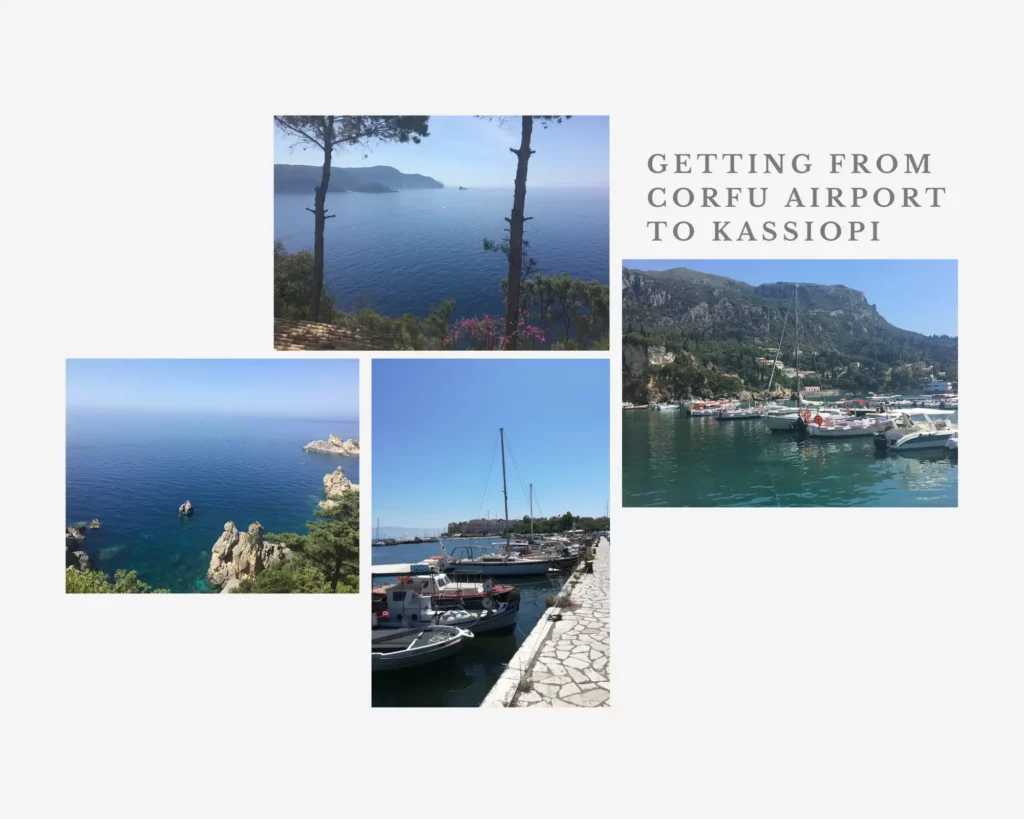 Driving From Corfu Airport To Kassiopi- boats and blue waters in Corfu