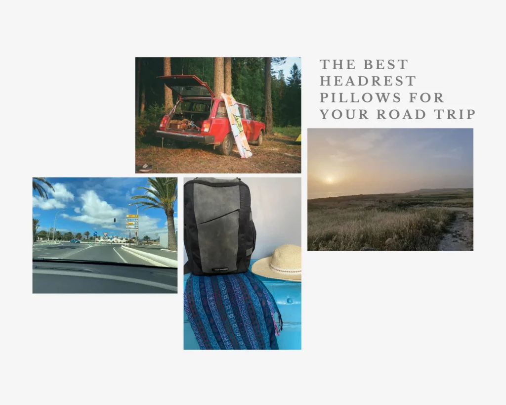 Best Premium Car Seat Headrest Pillow Options- road views-red car-packed bag