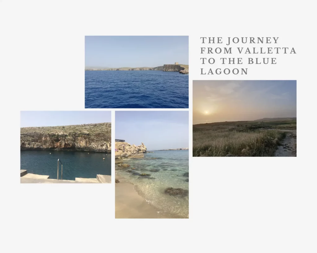 how to get from Valletta to the Blue Lagoon- beach, blue water, sunset in Malta