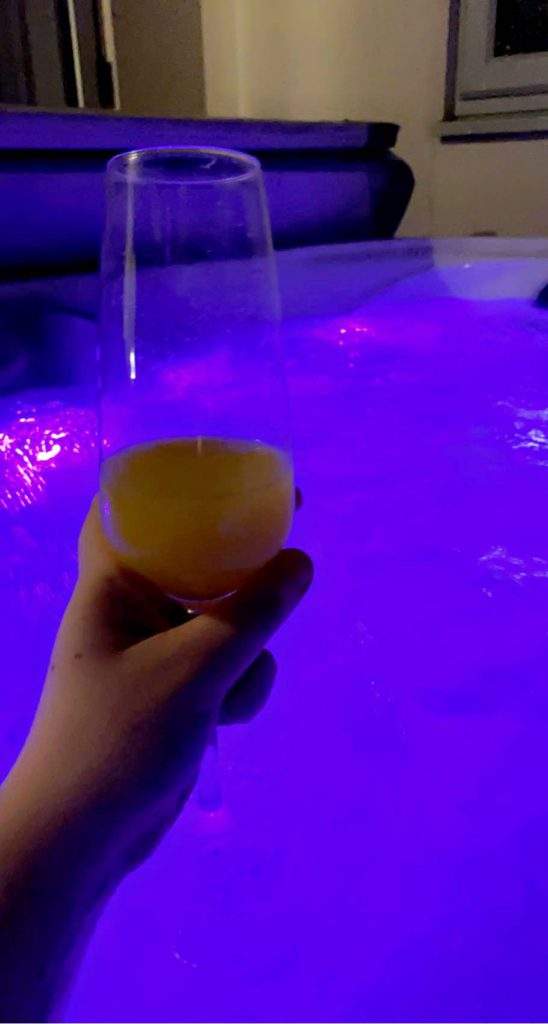 Family-Friendly Log Cabins With Hot Tubs Brecon Beacons, Orange juice, wine glass, purple lights, hot tub