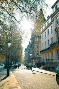 Ghost Tours In London With Jack The Ripper- street, tall building, lamp post, London
